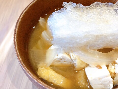 ＼食いしん坊の、棒寒天を乗せた味噌汁no.30／